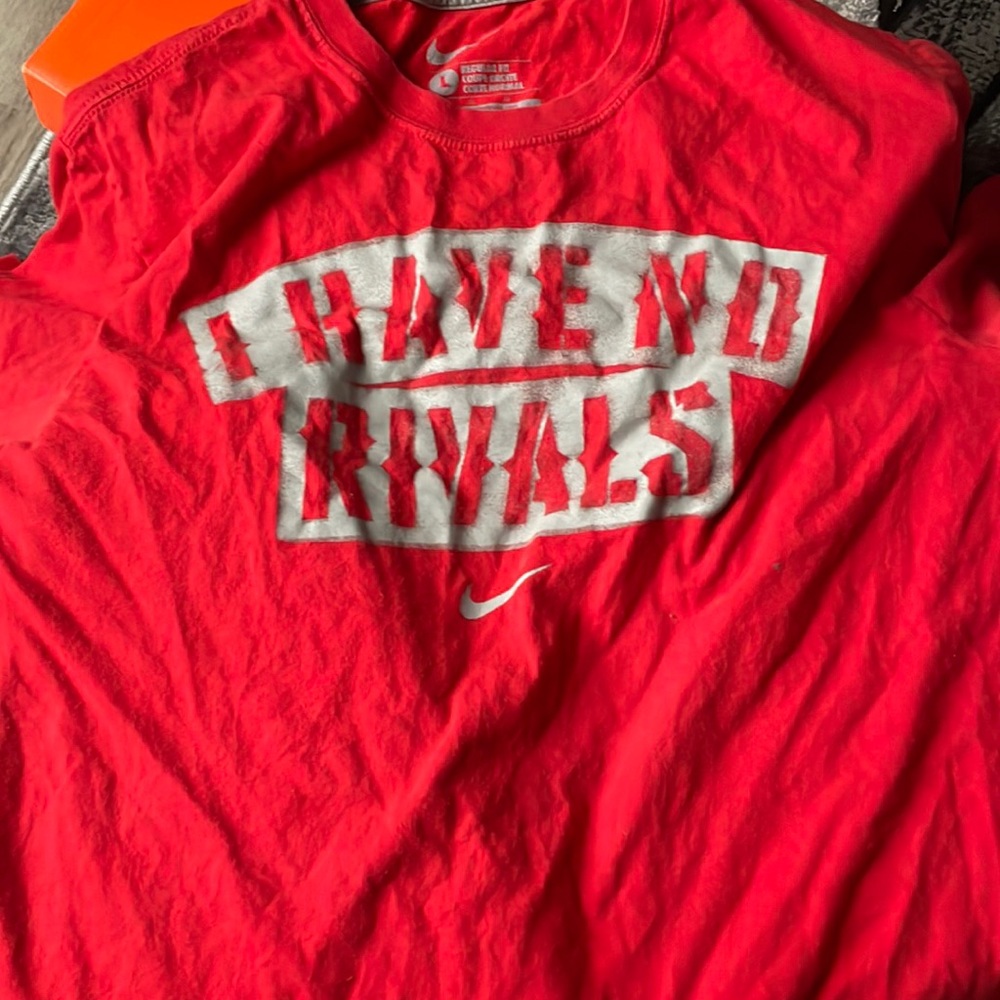 Nike athletic shirt red in color regular fit size large